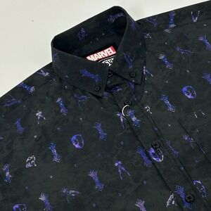 RSVLTS Marvel Black Panther Vibronium Chief Kunuflex Shirt Men's L Black NEW